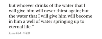 John 4:14 in an iPhone note, with the reference John 4:14 · WEB underneath